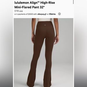 Lululemon Align Mini Flare Java